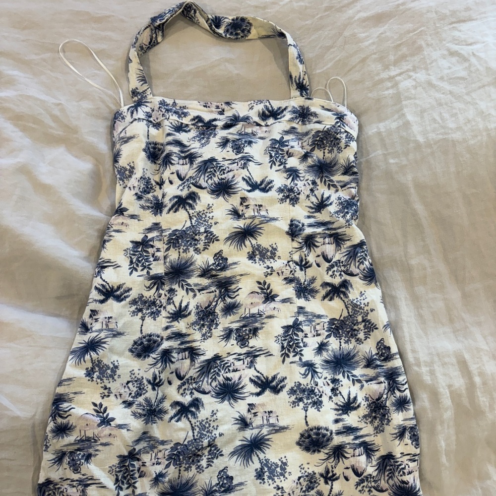 Abercrombie & Fitch Blue and White Halter Sundress
